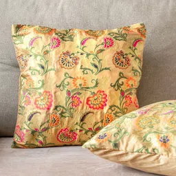 PILOVILO Pack Of 2 Gold Oriental Cushion Covers-picture-6