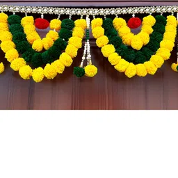 SATVIK CREATIONS Yellow & Green Floral Festive Toran image 2
