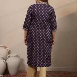EXTRA LOVE BY LIBAS Women Plus Size Ethnic Motifs Printed Gotta Patti Kurta image 2