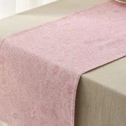 Home Centre Drake Mystic Garden Pink & White Printed Cotton Reversible Table Runner-picture-18