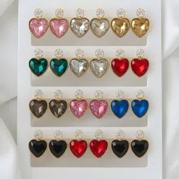 Nui Heart Shaped Studs Earrings-picture-30