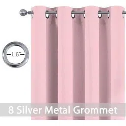 Aura 2 Pieces Pink Window Curtains image 3