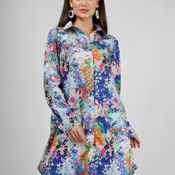 Sukshat Women Floral Printed Cuffed Sleeves A-Line Dress-picture-10