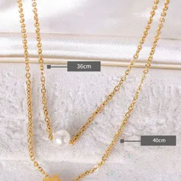 Tipsy closet Gold-Plated Stainless Steel Artificial Stones & Beads Necklace image 4