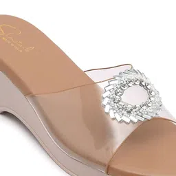 Shoestail Women Western - Embellished Wedge Heels Sandals image 5