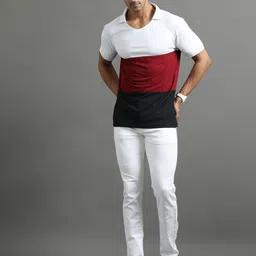 ECOLINE Clothing Men Antimicrobial Colourblocked Polo Collar T-shirt image 5