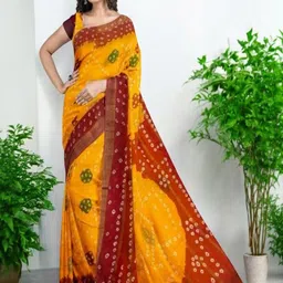 yashvi fab Yellow Pure Cotton Block Print Sarees-picture-12