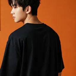 SMAN Round Neck Drop-Shoulder Sleeves Cotton Oversized Casual T-shirt image 3