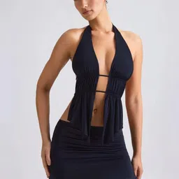 TRAQUILA Halter Neck Peplum Top-picture-10