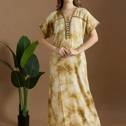 NIGHTSPREE Abstract Printed V-Neck Maxi Nightdress-picture-41