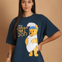 Dreambe Typography Printed Drop-Shoulder Sleeves Pure Cotton Oversized T-shirt-picture-30