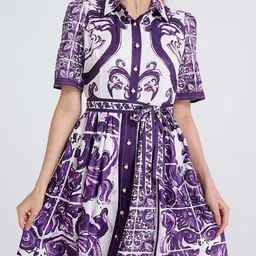 JC Collection Women Floral Print Fit & Flare Dress image 4
