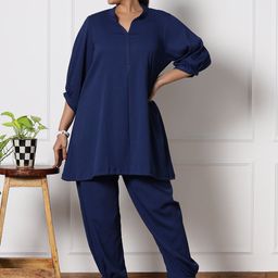 LetsDressUp Textured Mandarin Collar Top With Salwar Co-Ords-picture-11