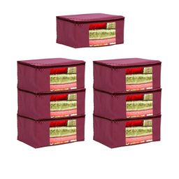 AMAK INC Maroon Fabric Multi-Utility Wardrobe Organisers-picture-16