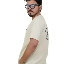 AMOGH BY HR Graphic Printed Round Neck Pure Cotton Slim Fit T-shirt image 4