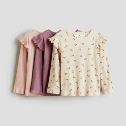H&M 3-Pack Frill-Trimmed Jersey Tops-picture-44