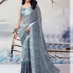 GHAN SALS Ethnic Motifs Embroidered Baluchari Saree-image-68