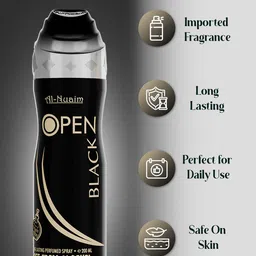Al-Nuaim Open Black Alcohol Free Deodorant - 200 ml image 5