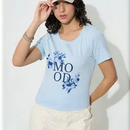 Honey by Pantaloons Women Floral Printed Round Neck Casual Cotton Top-image-59