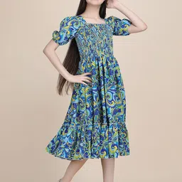Pinly Puff Sleeve Crepe Fit & Flare Midi Dress image 3