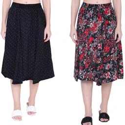 manat diva Women Printed A-line Multicolor Skirt image 1
