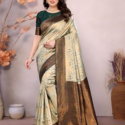 Vastravatika Ethnic Motifs Woven Design Zari Kanjeevaram Saree-picture-24
