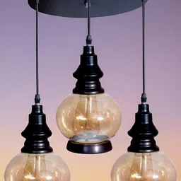 KINIS Brown & Black Glass Quirky Ceiling Lamp image 2