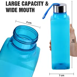 Kuber Industries Blue Set of 6 Plastic Solid Water Bottle image 4