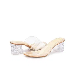 Snasta Women's Transparent Block Heels image 4