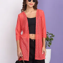 Dressitude Self Design Longline Sheer Shrug image 4