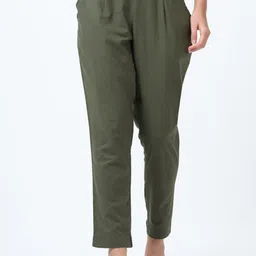 Marcia Women Relaxed Pleated Trousers-image-32