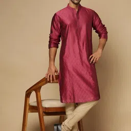 Fabindia Men Woven Design Embroidered Festive Straight Kurta-picture-17