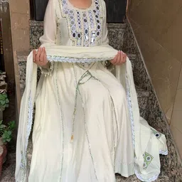 Sdc Collections Embellished Mirror Work Mirror Work Angrakha Anarkali Kurti image 3