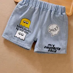 YK Girls Conversational Washed Denim Shorts-picture-33