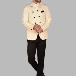 PRINTINDIA Men Mandarin CollarBandhgala Blazer image 5