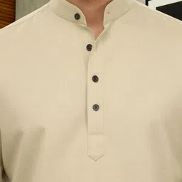 Moda Rapido Men Striped Thread Work Kurta image 5