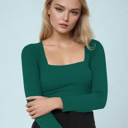 Dream Beauty Fashion Women SolidRegular Square Neck Top-picture-30