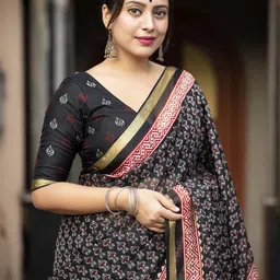 KALINI Ethnic Motifs Printed Zari Kota Saree image 3