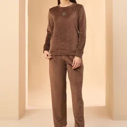 Sweet Dreams Women Round Neck Top With Trackpants Night Suits-picture-14