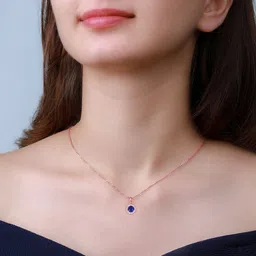 giva Rose Gold Blue Velvet Pendant With Link Chain Rhodium Zircon Silver Pendant-picture-17