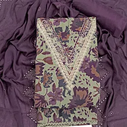 ASISA Floral Embroidered Zari Unstitched Dress Material-picture-44