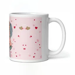 Mr UVD White & Pink Graphic Printed Ceramic Glossy Mug 350 ml image 4
