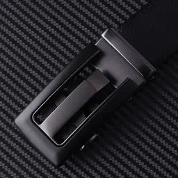 WINSOME DEAL Men Slider Buckle Closure Textured Formal Belt image 2