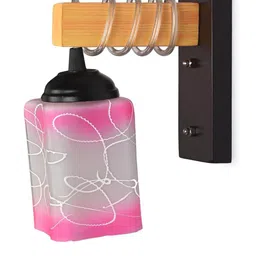 SOMIL Pink Glass Cylinder Printed Wall Lamps image 4