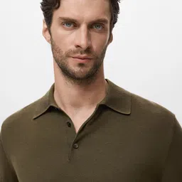 MANGO MAN Pure Wool Polo Pullover image 5