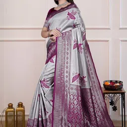 Yanthistore Ethnic Motifs Zari Art Silk Handloom Banarasi Saree image 2