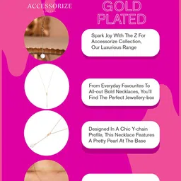 accessorize Accessories 14K Gold-Plated Z Pearl Y-Chain Necklace image 4