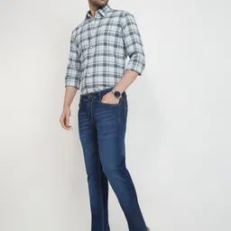 Parx Men Tapered Fit Low-Rise Low Distress Heavy Fade Cotton Jeans image 3