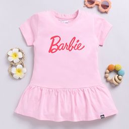 YK X Minute Mirth Barbie Print Cotton Drop-Waist Dress-picture-36
