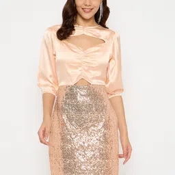 Imfashini Women Embellished Sequined Bodycon Above Knee Dress-picture-12